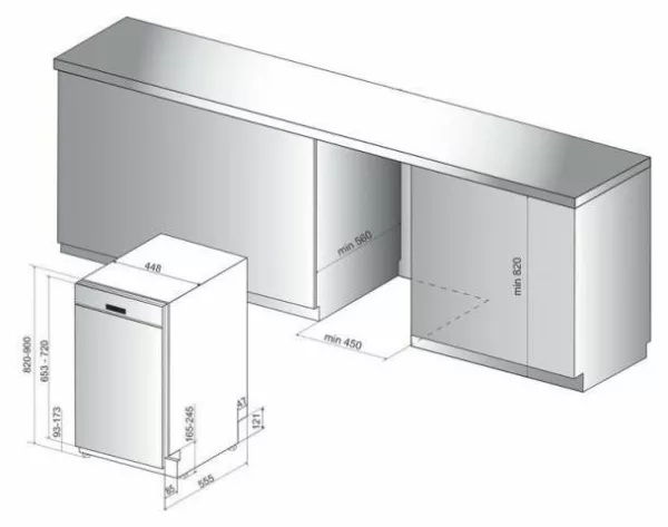 Whirlpool WSBC3M17X built-in dishwasher cm. 45 - 10 covered - stainless steel - Image 3