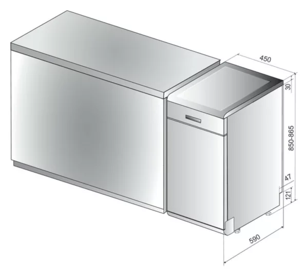 Whirlpool WSFO3O23PFWP freestanding dishwasher cm. 45 - 10 place settings - white - Image 6