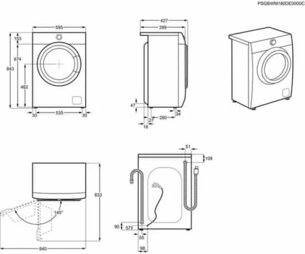 Electrolux EW6S526W Perfectcare 600 front load washing machine - 60 cm - 6 kg - white - Image 6