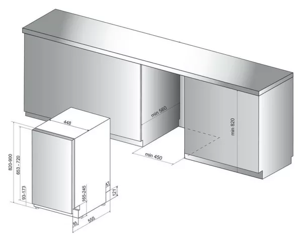Whirlpool WSIC3M27 Total integrated dishwasher cm. 45 - 10 covered - Image 3