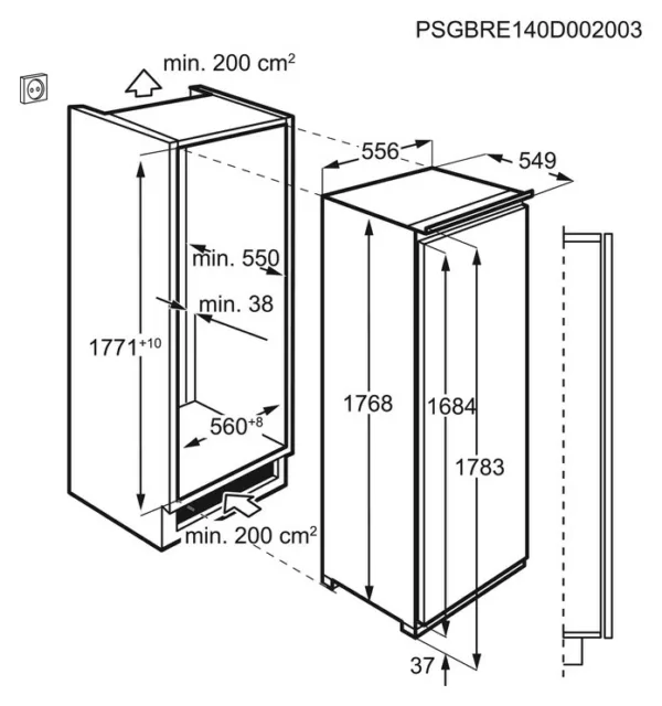 Aeg ABE818F6NC Built-in vertical freezer 56 cm h 177 - 204 l - white - Image 2