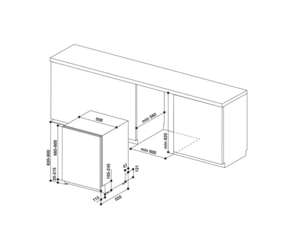 Whirlpool WIO 3O41 PL Total integrated dishwasher 60 cm - 14 place settings - Image 11