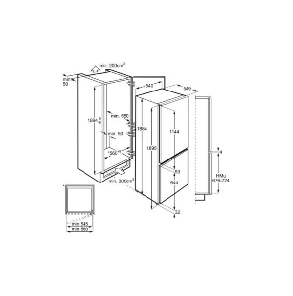 Electrolux ENS8TE19S refrigerator with freezer cm. 55 hours. 188 - according to 267 - Image 9