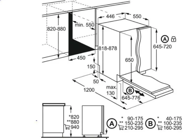 Electrolux EEA71210L Total integrated dishwasher cm. 45 - 9 covered - sliding hinges - Image 8