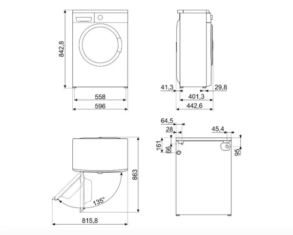 Smeg LBW50CIT washing machine cm. 60 - depth cm. 40 - capacity 5 kg - white - Image 3