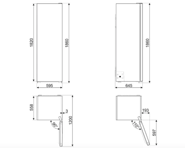 Smeg FS18EV2HX Universal Freestanding refrigerator 60 cm h 186 - lt. 380 - stainless steel - Image 2