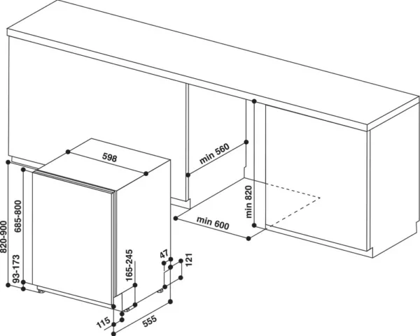 Whirlpool WIS 7030 PEL Total integrated dishwasher cm. 60 - 14 covered - sliding hinges - Image 12