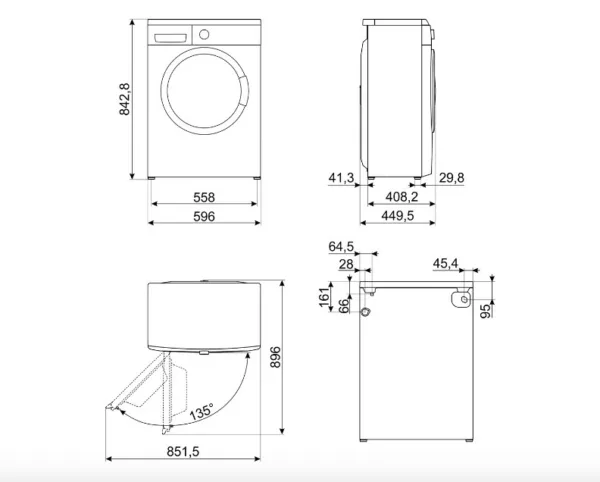 Smeg LBW62PCIT washing machinecm. 60 - depth cm. 42 - capacity 6 kg - white - Image 2