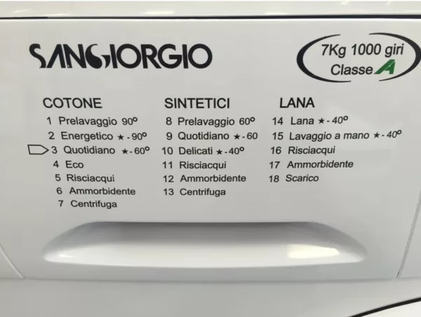Sangiorgio S5510C washing machine cm. 60 - capacity 7 kg - white - Image 4