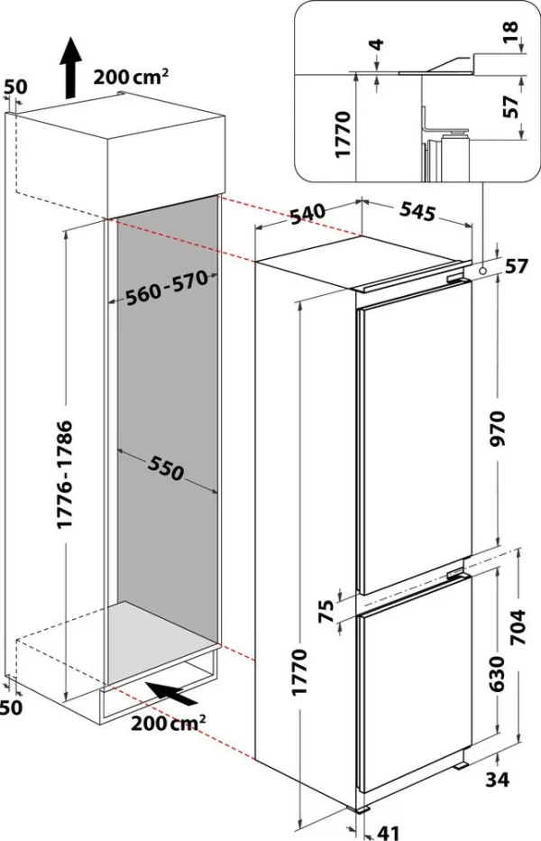 Whirlpool ART 6603 SF1 refrigerator with freezer cm. 54 hours. 177 - according to 273 - Image 3
