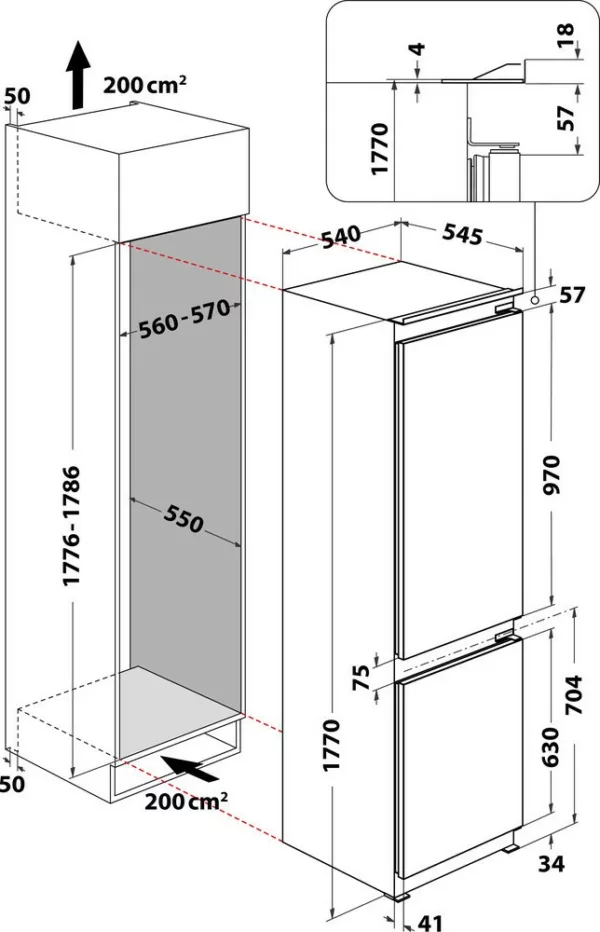 Whirlpool ART 66112 Built-in refrigerator with freezer cm. 54 hours. 177 - according to 273 - Image 3