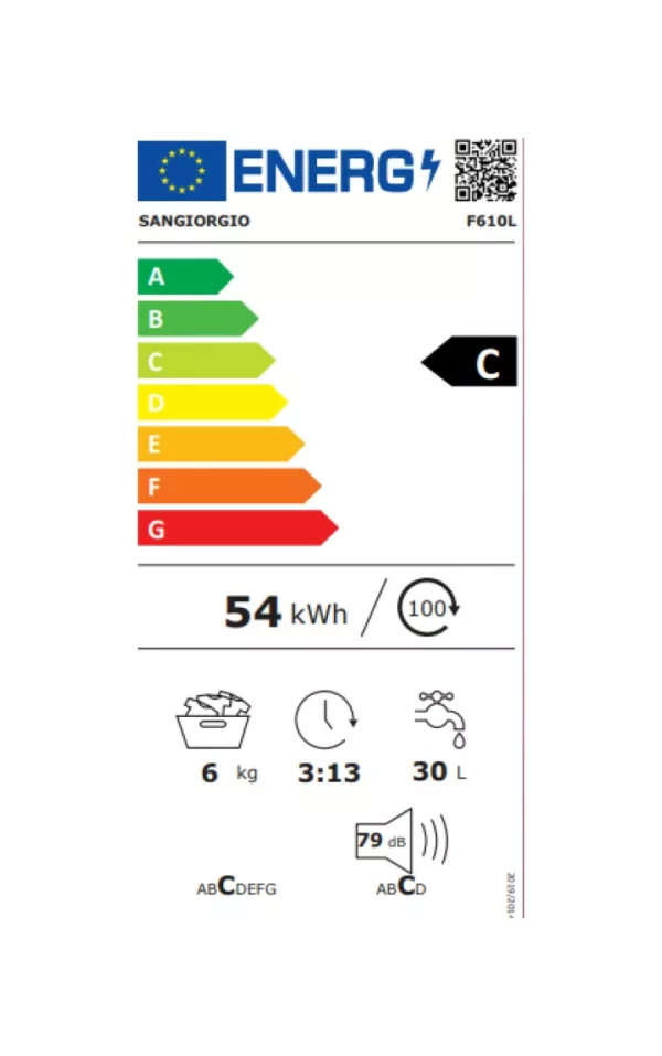 Sangiorgio F610L washing machine cm. 60 - capacity 6 kg - white - Image 2