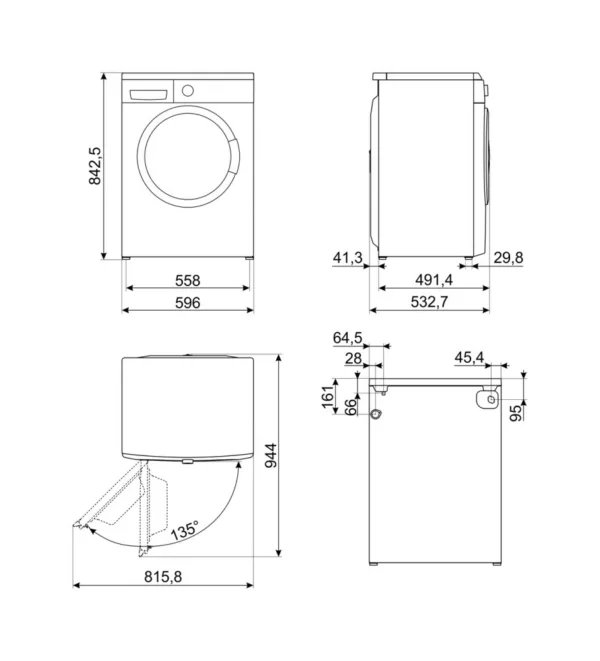 Smeg LBW60IT washing machine cm. 60 - capacity 6 kg - white - Image 2