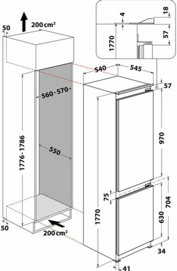 Whirlpool ART66122 built-in refrigerator with freezer cm. 54 hours 177 - according to 273 - Image 3