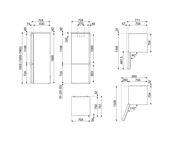 Smeg FA8005LPO5 Coloniale Freestanding refrigerator with freezer cm. 70 hours 196 - according to 481 - cream - Image 6