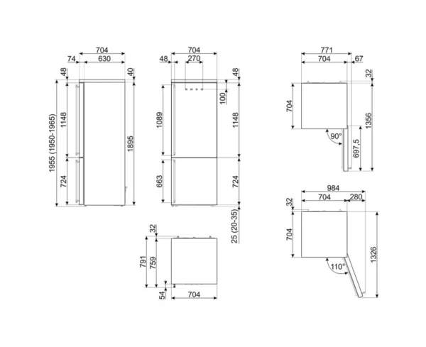 Smeg FA8005RPO5 Coloniale Freestanding refrigerator with freezer cm. 70 hours 196 - according to 481 - cream - Image 12