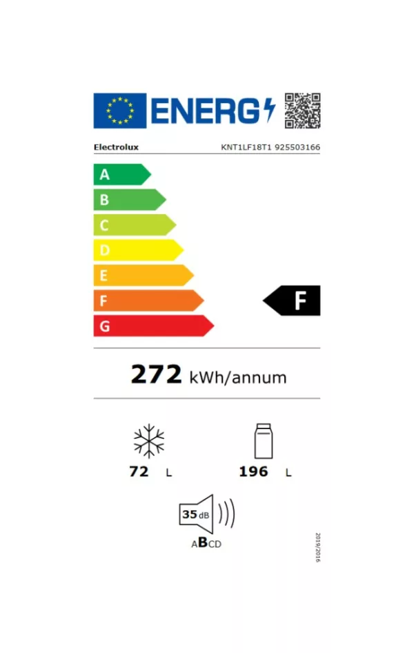 Electrolux KNT1LF18T1 Built-in refrigerator with freezer cm. 55 hours. 177 - according to 272 - Image 3
