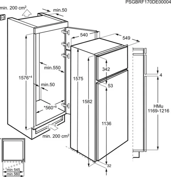 Electrolux KTB2AE16S Built-in refrigerator with freezer cm. 54 hours. 157 - according to 259 - Image 3