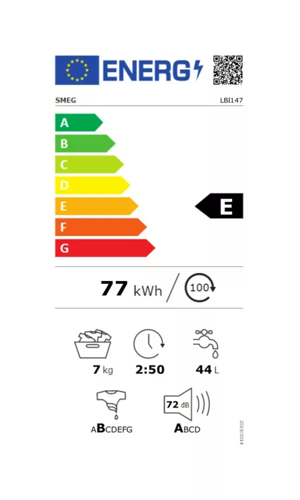 Smeg LBI147 washing machine cm. 60 - capacity 7 kg - total integrated - Image 2