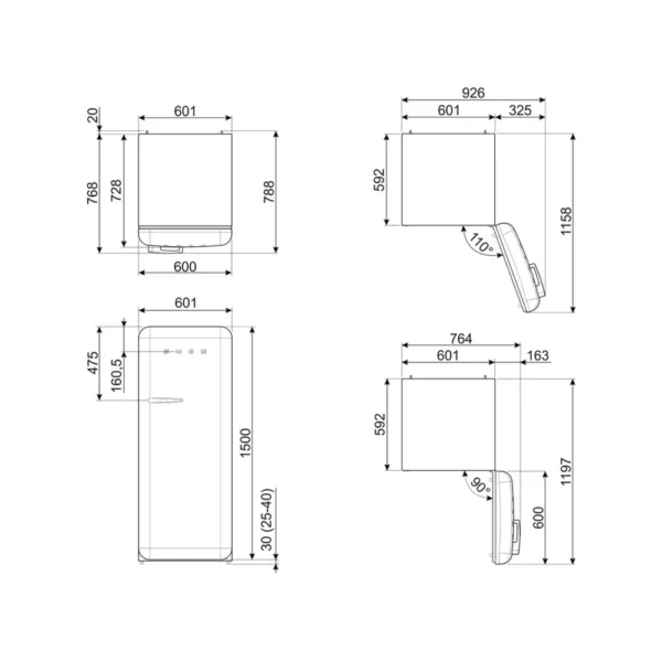 Smeg FAB28RDIT5 50'S Style Freestanding refrigerator with freezer cm. 60 hours. 153 - according to 270 - Italy flag - Image 15
