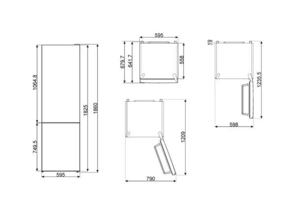 Smeg FC18EN4AX Universal Freestanding refrigerator with freezer cm. 60 hours. 186 - lt. 330 - stainless steel - Image 6