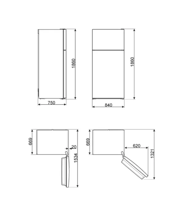 Smeg FD84EN4HM Universal Freestanding refrigerator with freezer cm. 84 hours. 186 - according to 586 - marble effect - Image 3