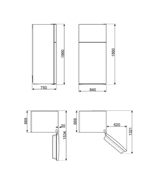 Smeg FD84EN4HX Universal Freestanding refrigerator with freezer cm. 84 hours. 186 - according to 586 - stainless steel - Image 6