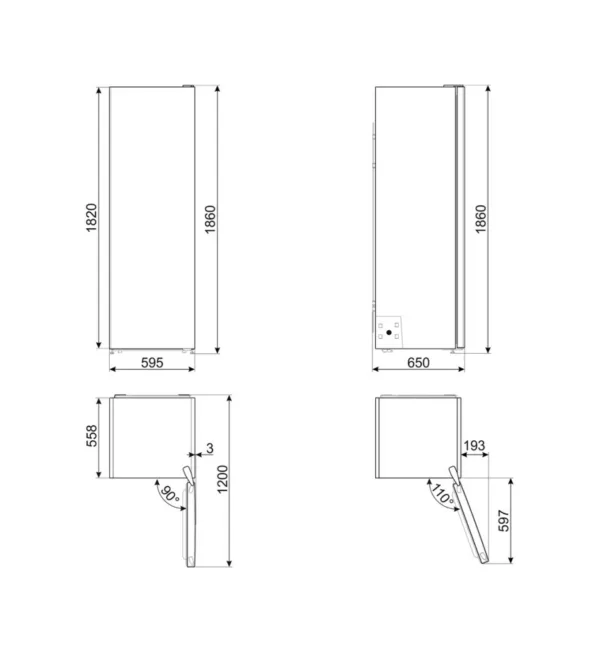 Smeg FF18EN2HX Universal Freestanding freezer cm. 60 hours. 186 - lt. 279 - stainless steel - Image 4