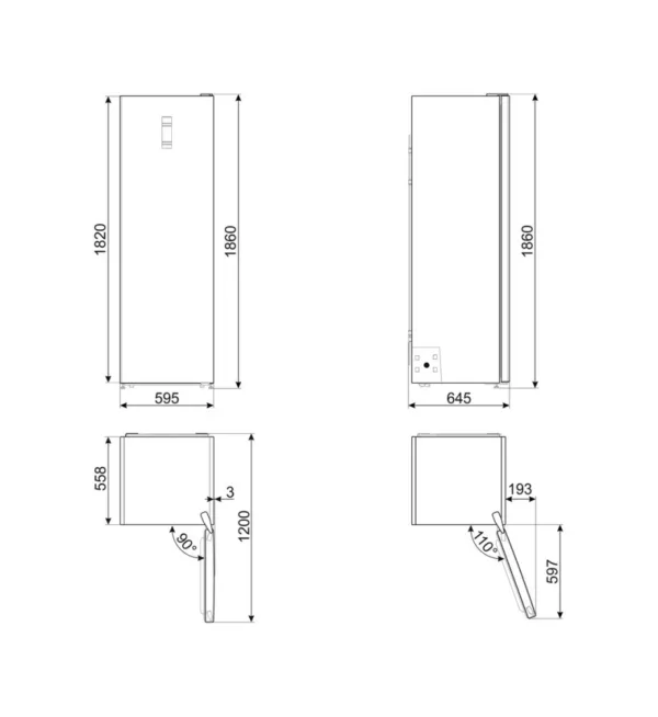 Smeg FS18EV3HX Universal Freestanding refrigerator cm. 60 hours. 186 - according to 389 - stainless steel - Image 4