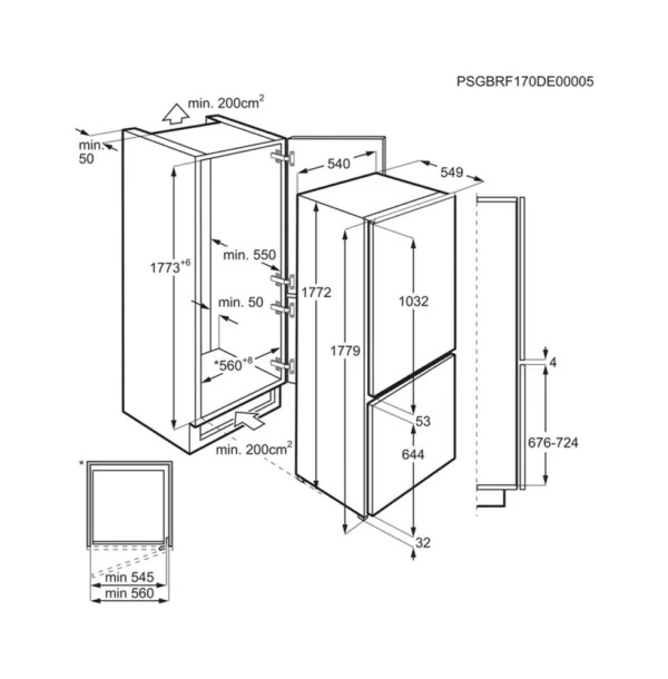 Electrolux KNT1LF18S1 Built-in refrigerator with freezer cm. 55 hours. 177 - according to 268 - Image 5