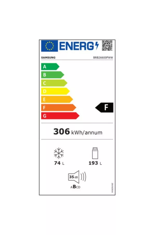 Samsung BRB26600FWW built-in refrigerator with freezer compartment cm. 54 hours 177 - according to 267 - Image 10