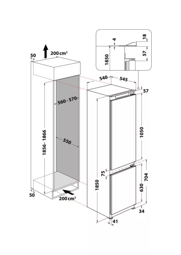 Hotpoint Ariston BCB 7525 D2 built-in refrigerator with freezer cm. 54 hours 185 - according to 289 - Image 4
