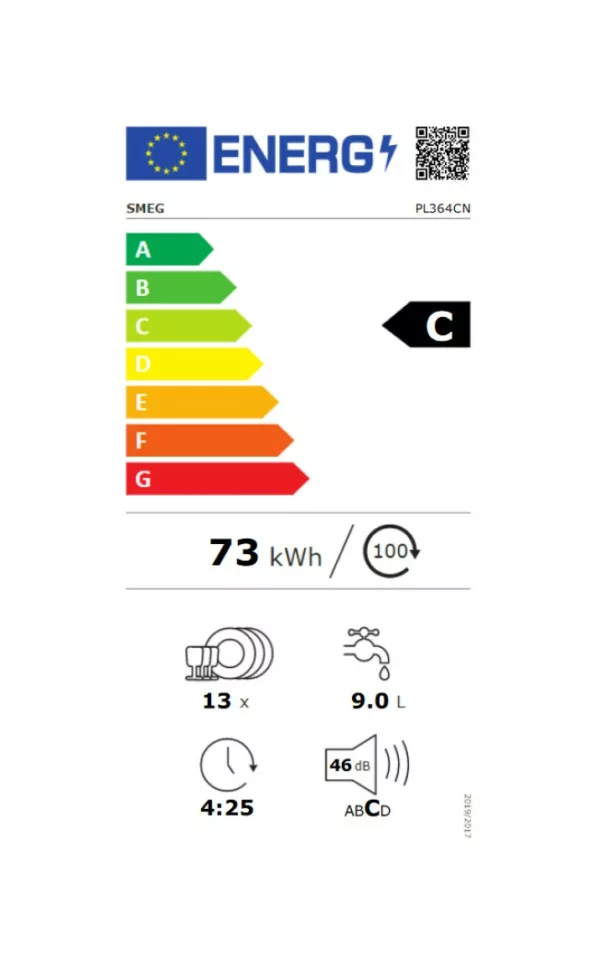 Smeg PL364CN Semi-integrated dishwasher cm. 60 - 13 covered - black front panel - Image 4