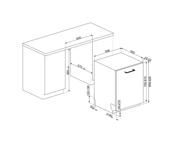Smeg Design STL324BQLH Total integrated dishwasher cm. 60 - 14 seats - Image 4