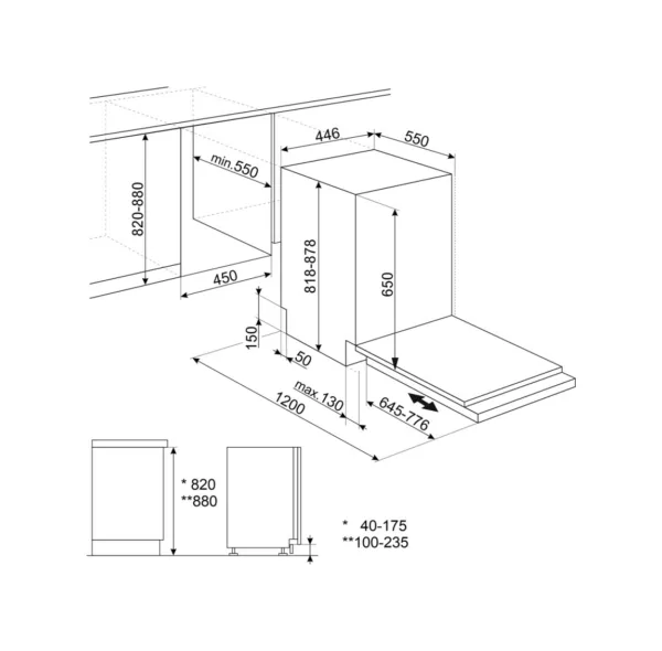Smeg Design ST4533IN Total integrated dishwasher cm. 45 - 10 covered - Image 7