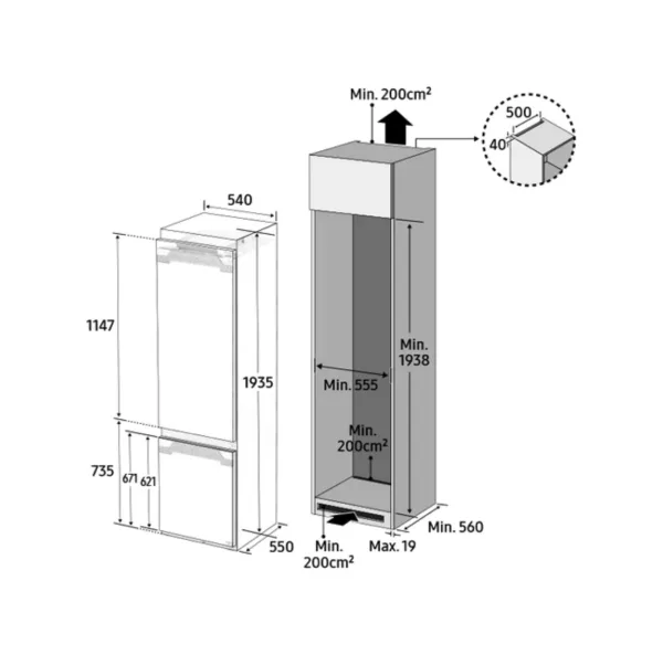 Samsung BRB30600EWW built-in refrigerator with freezer cm. 54 hours 193 - according to 298 - Image 9