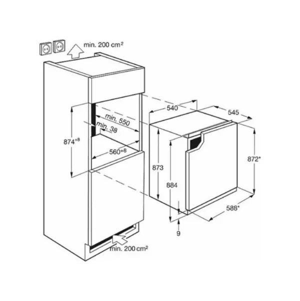 Electrolux KRB2AF88W Built-in refrigerator cm. 59 hours 88 - according to 142 - Image 2