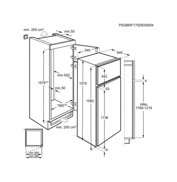 Electrolux KTB2DE16S built-in refrigerator with freezer compartment cm. 54 hours 158 - according to 259 - Image 4