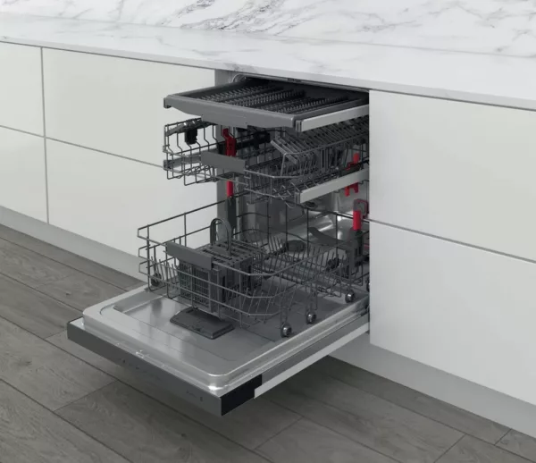 Whirlpool WBC3C34PFX Semi-integrated dishwasher cm. 60 - 14 covered - stainless steel front panel - Image 2