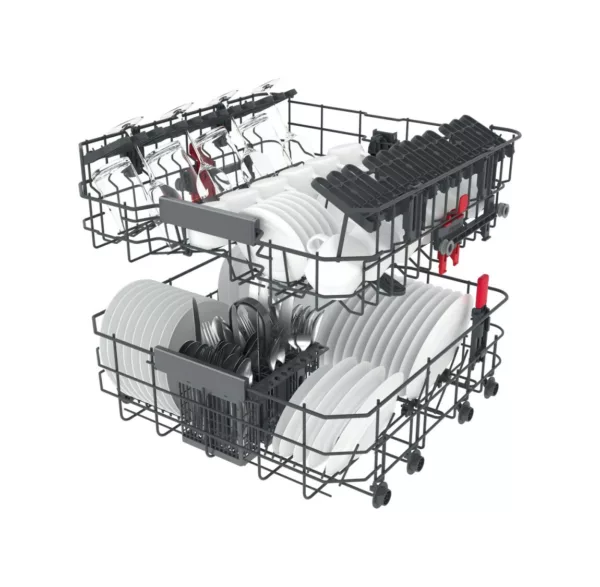 Whirlpool WBC3C34PFX Semi-integrated dishwasher cm. 60 - 14 covered - stainless steel front panel - Image 4