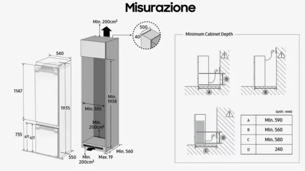 Samsung BRB30600FWW/EF F1Rst™ Plus built-in refrigerator with freezer cm. 54 hours 193 - according to 298 - Image 10