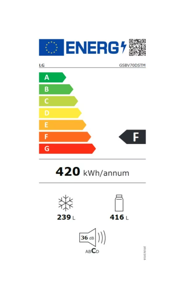 Lg GSBV70DSTM side by side refrigerator with freezer compartment - cm. 91 watch 179 - according to 655 - dark graphite - Image 5
