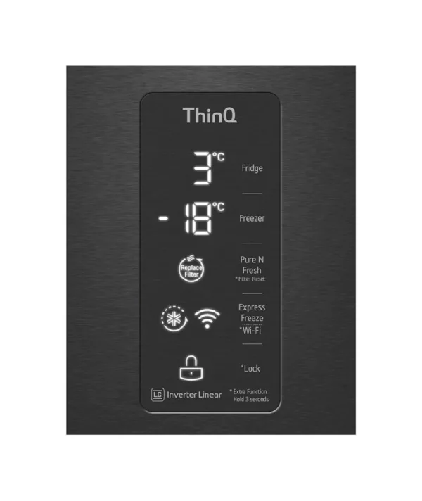Lg GMQ844MC5E side-by-side refrigerator with freezer compartment - cm. 84 h 179 - lt. 530 - matt black steel - Image 4