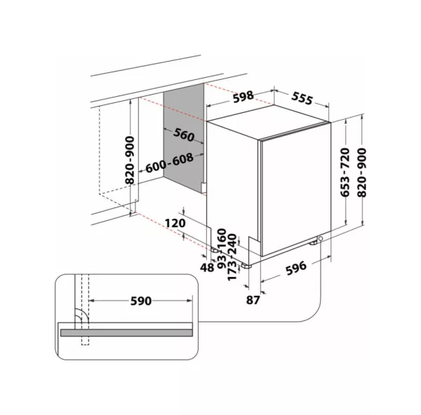Whirlpool WKCIO3T133PFE Total integrated dishwasher cm. 60 - 14 places - Image 7