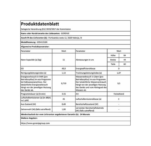Gorenje GS541D10X Smartflex Freestanding dishwasher 11 place settings cm. 45 - Image 7