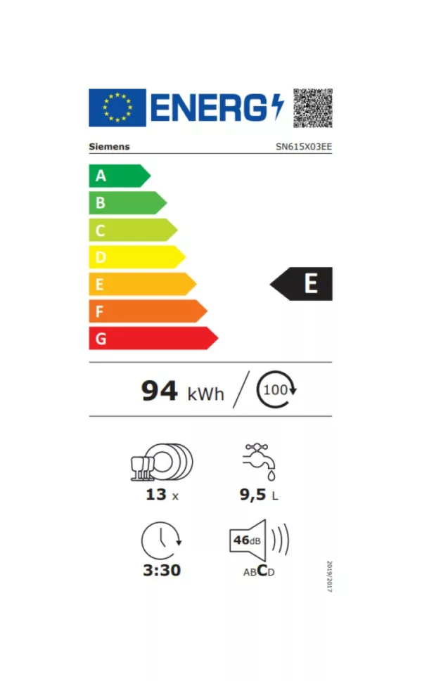Siemens SN615X03EE Iq100 Total integrated dishwasher cm. 60 - 13 envelopes - Image 7