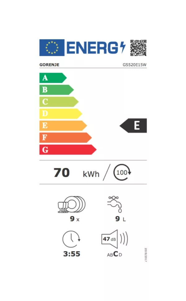 Gorenje GS520E15W Freestanding dishwasher cm. 45 - 9 place settings - white - Image 9