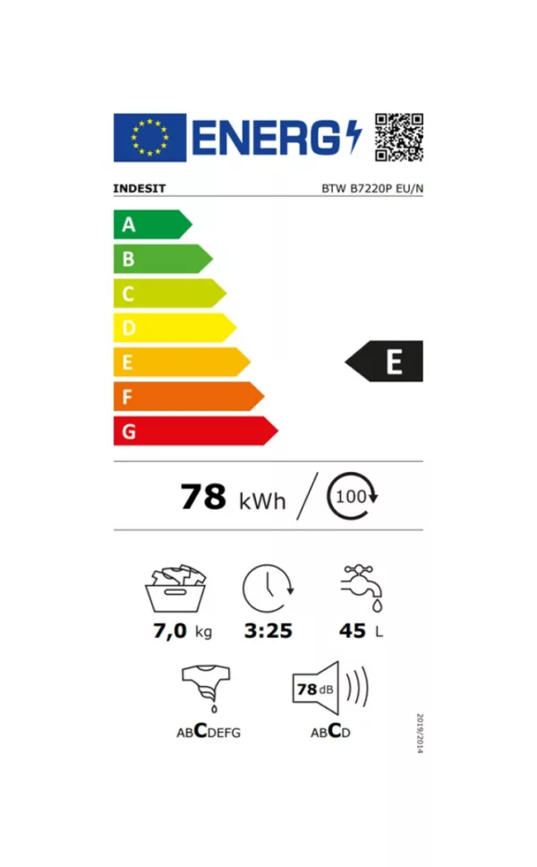 Indesit BTWB7220PEU/N TOP top-loading washing machine 40 cm - 7 kg capacity - white - Image 2
