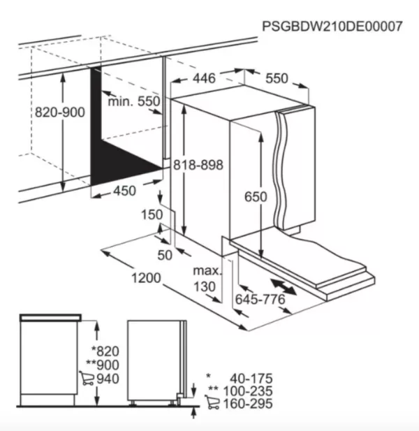 Electrolux EEA12100L Total integrated dishwasher cm. 45 - 9 covered - Image 2
