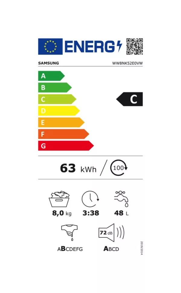 Samsung WW8NK52E0VW Slim washing machine cm. 60 - capacity 8 kg - white - Image 10